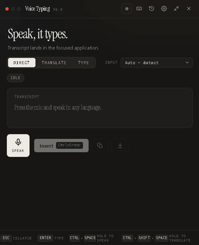 Voice Typing v2.0 Desktop Voice Software